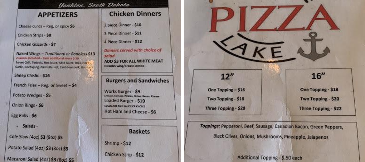 Stringers Bar & Grill Menu